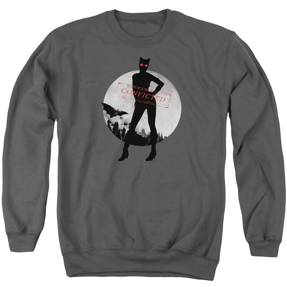 Arkham City Catwoman Convicted Mens Crewneck Sweatshirt Charcoal