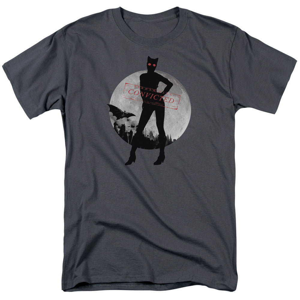 Arkham City Catwoman Convicted Mens T Shirt Charcoal Officially Licensed