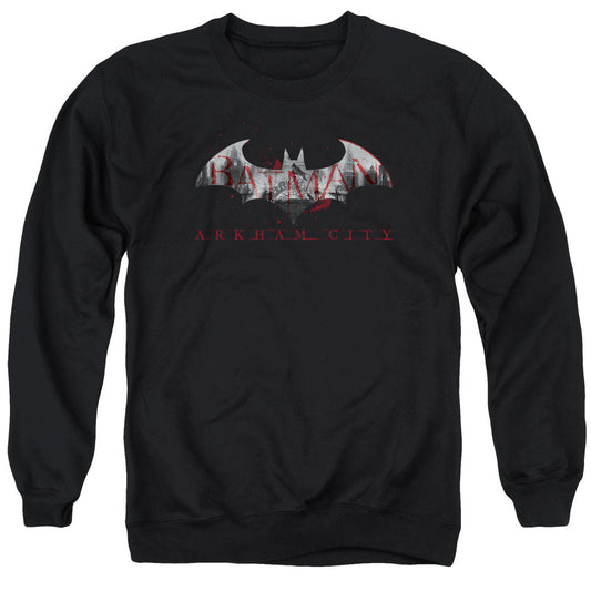 Arkham City Bat Fill Mens Crewneck Sweatshirt Black