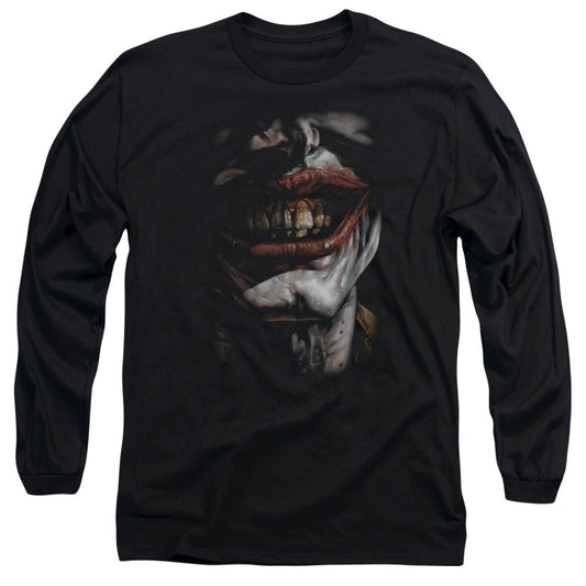 Batman Smile Of Evil Mens Long Sleeve Shirt Black Officially Licensed