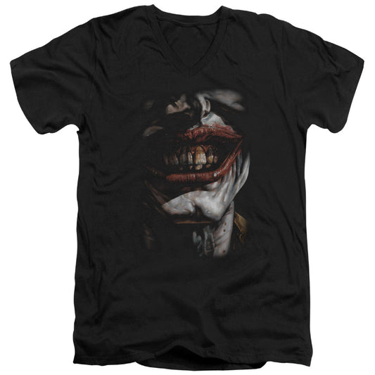 Batman Ile Of Evil Mens Slim Fit V Neck T Shirt Black Officially Licensed