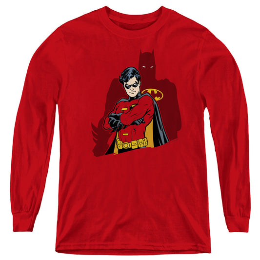 Batman Wingman Long Sleeve Kids Youth T Shirt Red Officially Licensed