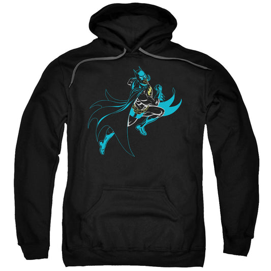 Batman Neon Batman Mens Hoodie Black Officially Licensed