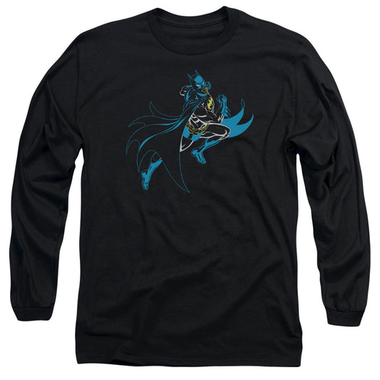 Batman Neon Batman Mens Long Sleeve Shirt Black Officially Licensed