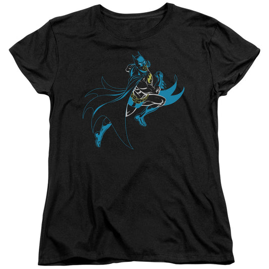 Batman Neon Batman Womens T Shirt Black Officially Licensed