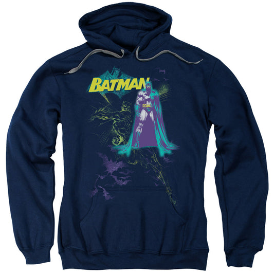 Batman Bat Spray Mens Hoodie Navy Blue Officially Licensed
