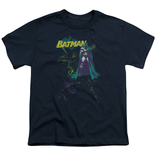Batman Bat Spray Kids Youth T Shirt Navy Blue Officially Licensed