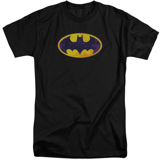 Batman Bm Neon Distress Logo Mens Tall T Shirt Black Officially Licensed