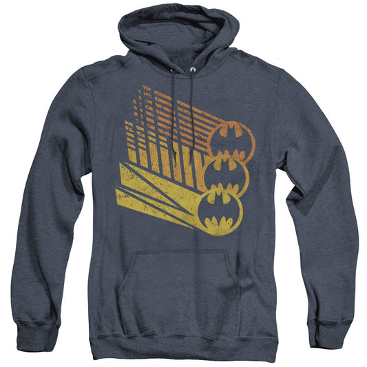 Batman Bat Signal Shapes Heather Mens Hoodie Navy Blue Officially Licensed