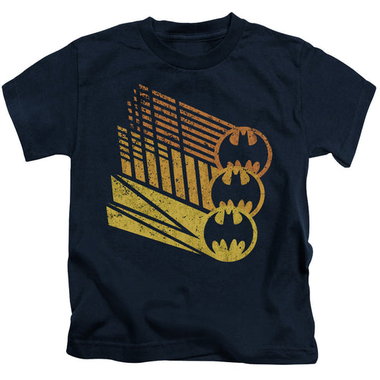 Batman Bat Signal Shapes Juvenile Kids Youth T Shirt Navy Blue Officially Licensed