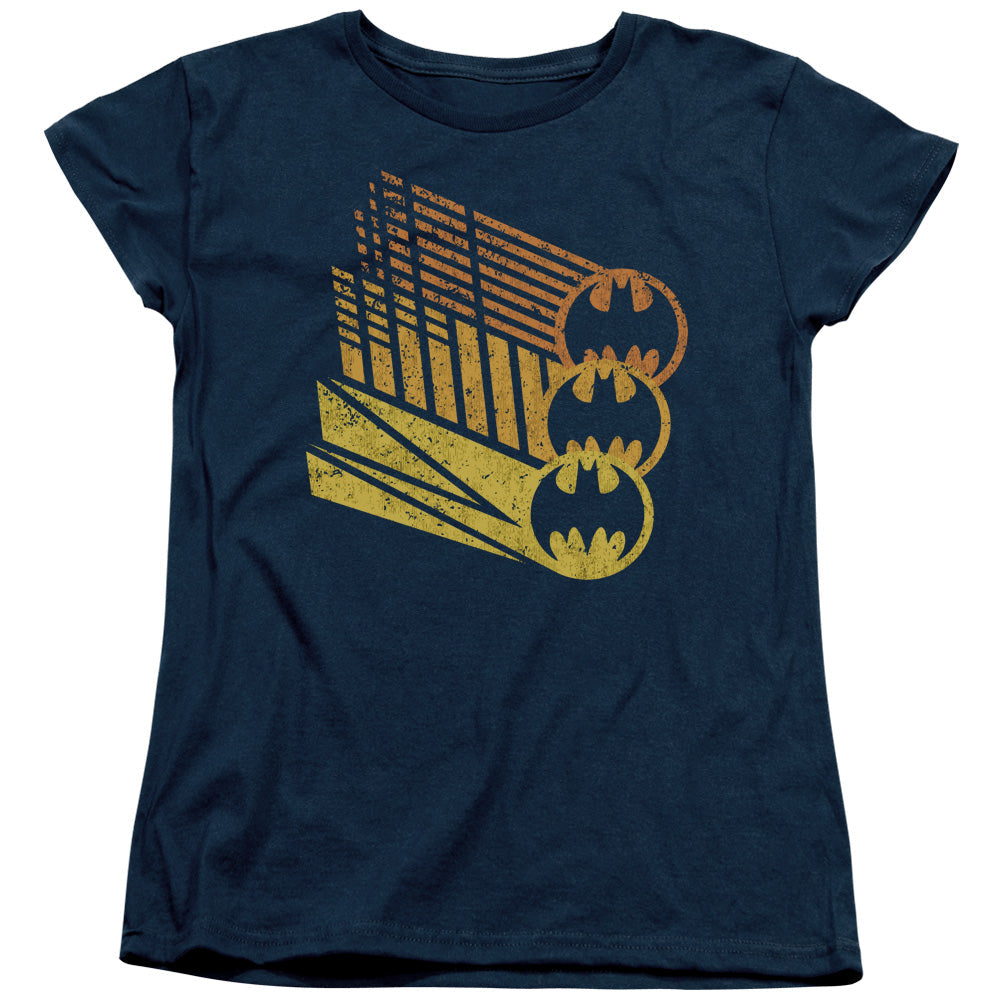 Batman Bat Signal Shapes Womens T Shirt Navy Blue Officially Licensed