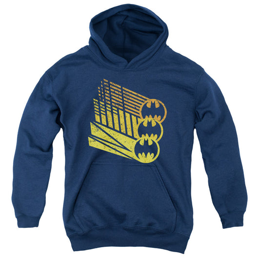 Batman Bat Signal Shapes Kids Youth Hoodie Navy Blue Officially Licensed
