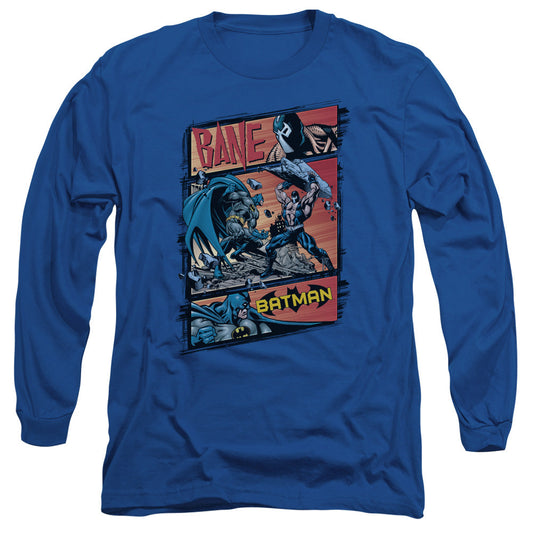 Batman Epic Batle Mens Long Sleeve Shirt Royal Blue Officially Licensed