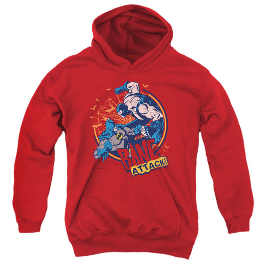 Batman Bane Atack! Kids Youth Hoodie Red Officially Licensed