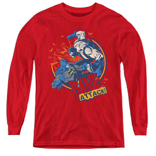 Batman Bane Atack! Long Sleeve Kids Youth T Shirt Red Officially Licensed