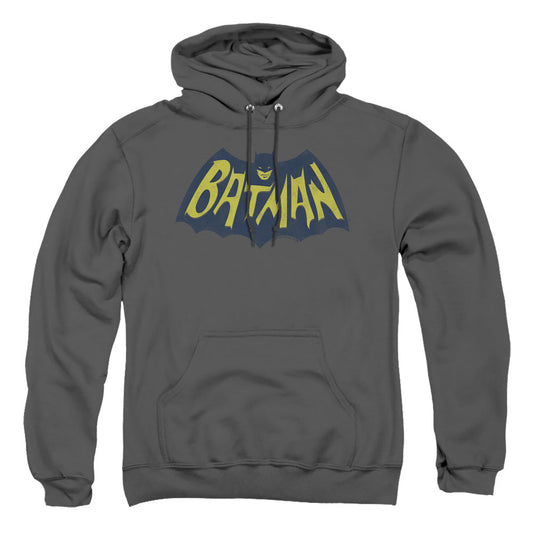 Batman Show Bat Logo Mens Hoodie Charcoal Officially Licensed