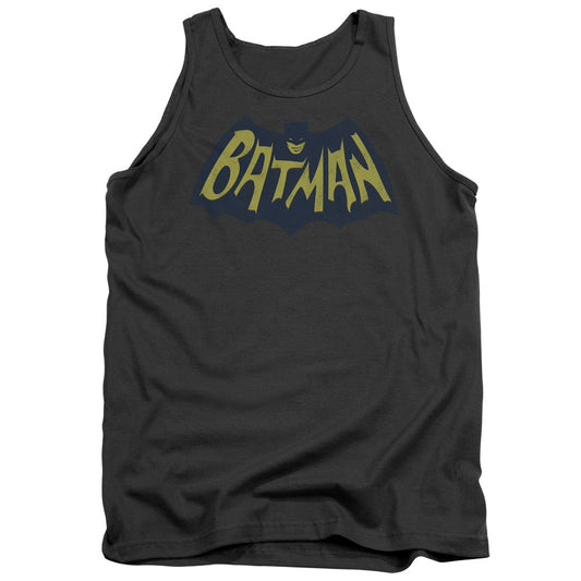 Batman Show Bat Logo Mens Tank Top Shirt Charcoal Officially Licensed