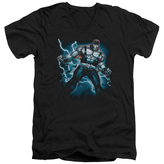 Batman Stormy Bane Mens Slim Fit V Neck T Shirt Black Officially Licensed