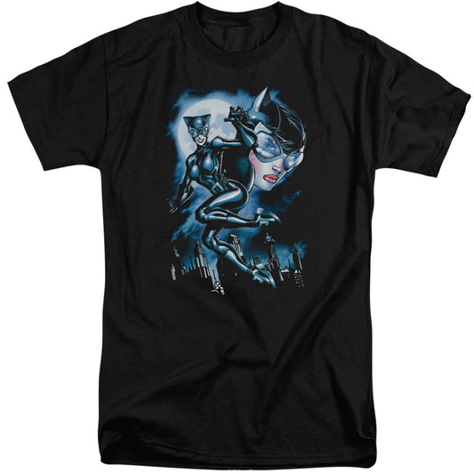 Batman Moonlight Cat Mens Tall T Shirt Black Officially Licensed