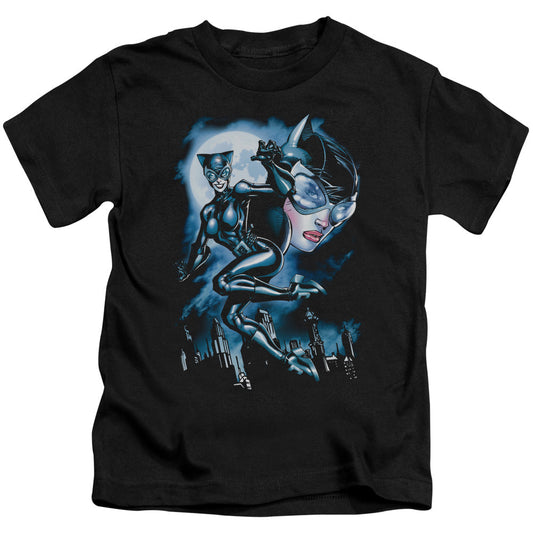 Batman Moonlight Cat Juvenile Kids Youth T Shirt Black Officially Licensed