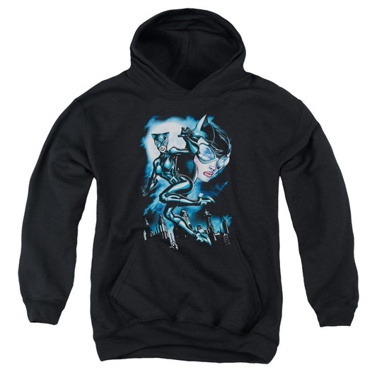 Batman Moonlight Cat Kids Youth Hoodie Black Officially Licensed