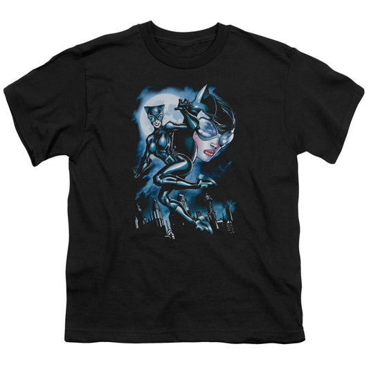 Batman Moonlight Cat Kids Youth T Shirt Black Officially Licensed