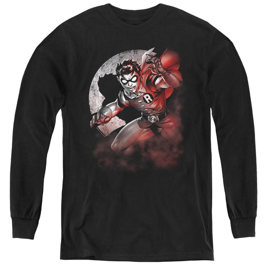 Batman Robin Spotlight Long Sleeve Kids Youth T Shirt Black Officially Licensed