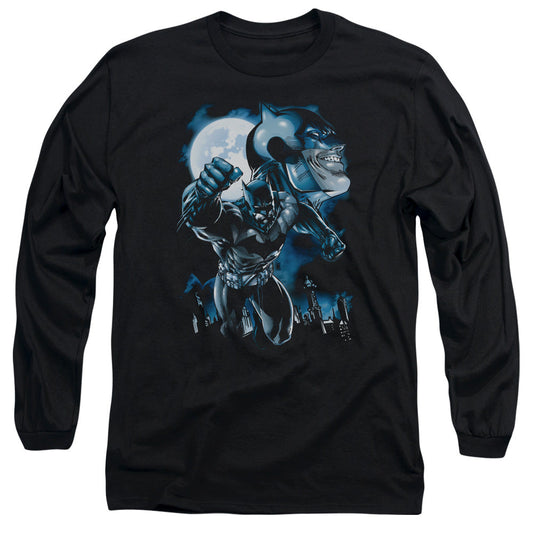 Batman Moonlight Bat Mens Long Sleeve Shirt Black Officially Licensed
