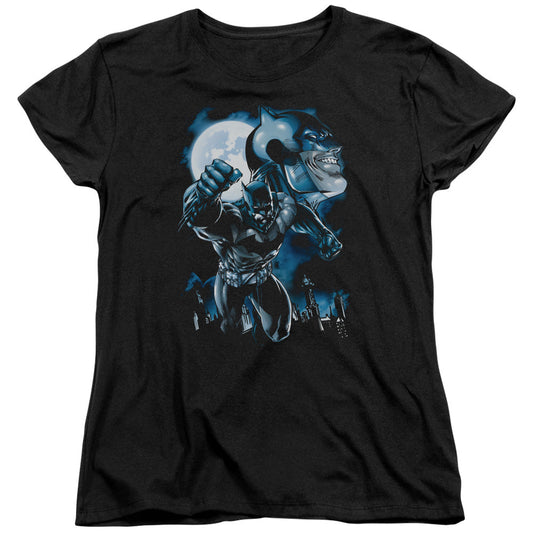 Batman Moonlight Bat Womens T Shirt Black Officially Licensed