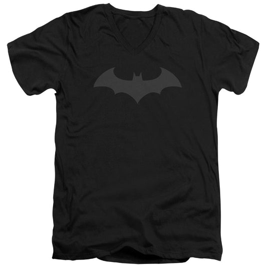 Batman Hush Logo Mens Slim Fit V Neck T Shirt Black Officially Licensed