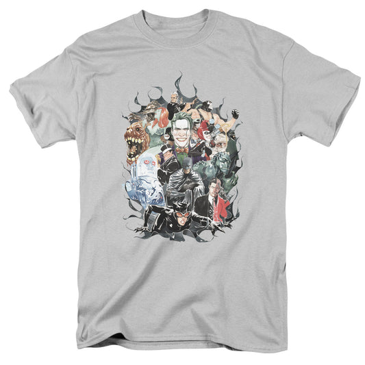 Batman Cape Of Villians Mens T Shirt Silver Officially Licensed
