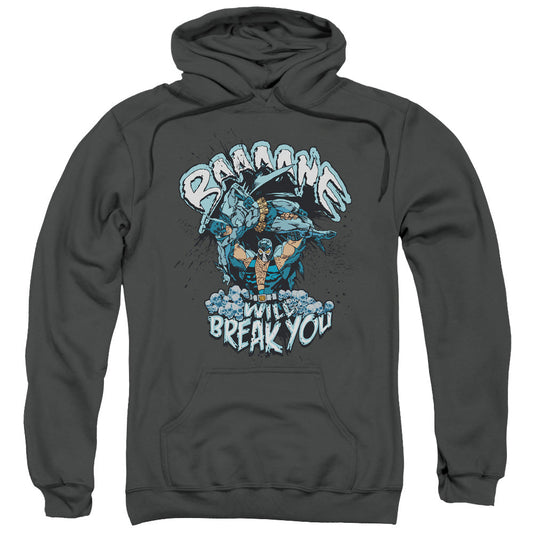 Batman Bane Will Break You Mens Hoodie Charcoal Officially Licensed