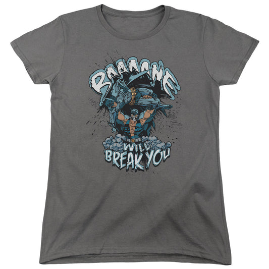 Batman Bane Will Break You Womens T Shirt Charcoal Officially Licensed