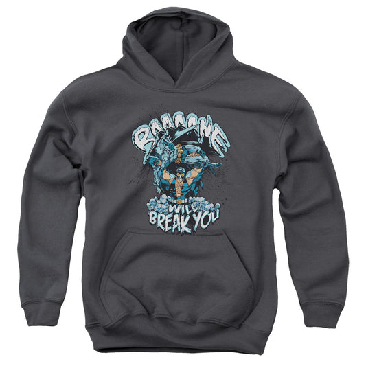 Batman Bane Will Break You Kids Youth Hoodie Charcoal Officially Licensed