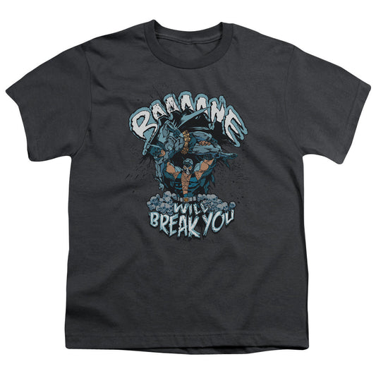 Batman Bane Will Break You Kids Youth T Shirt Charcoal Officially Licensed