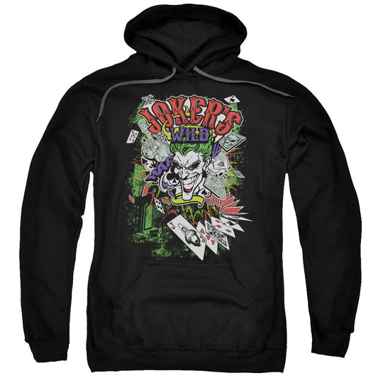 Batman Jokers Wild Mens Hoodie Black Officially Licensed
