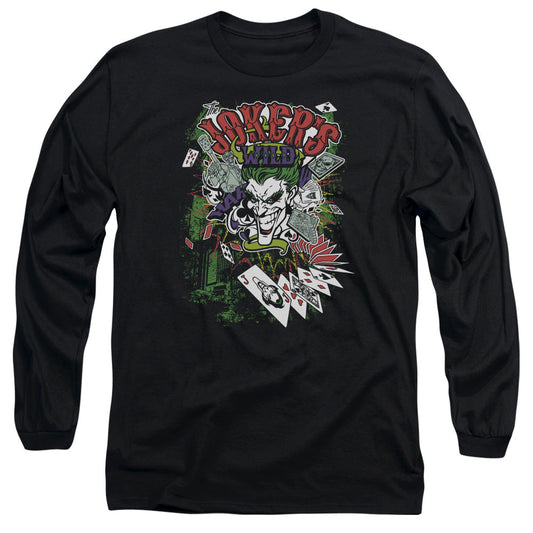 Batman Jokers Wild Mens Long Sleeve Shirt Black Officially Licensed