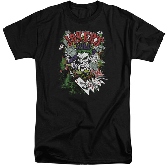Batman Jokers Wild Mens Tall T Shirt Black Officially Licensed