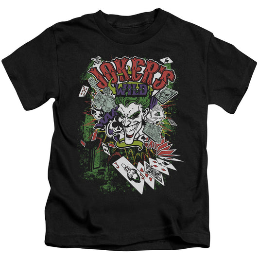 Batman Jokers Wild Juvenile Kids Youth T Shirt Black Officially Licensed
