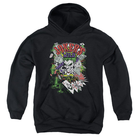 Batman Jokers Wild Kids Youth Hoodie Black Officially Licensed