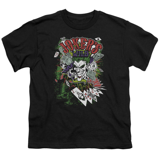 Batman Jokers Wild Kids Youth T Shirt Black Officially Licensed