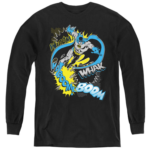 Batman Bat Effects Long Sleeve Kids Youth T Shirt Black Officially Licensed