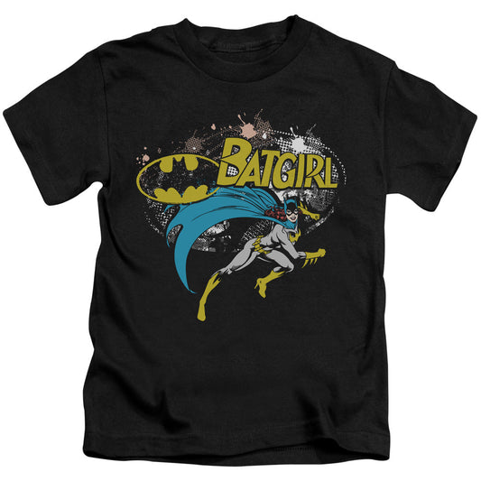 Batman Batgirl Halftone Juvenile Kids Youth T Shirt Black Officially Licensed