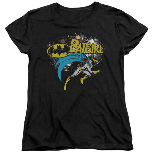 Batman Batgirl Halftone Womens T Shirt Black Officially Licensed