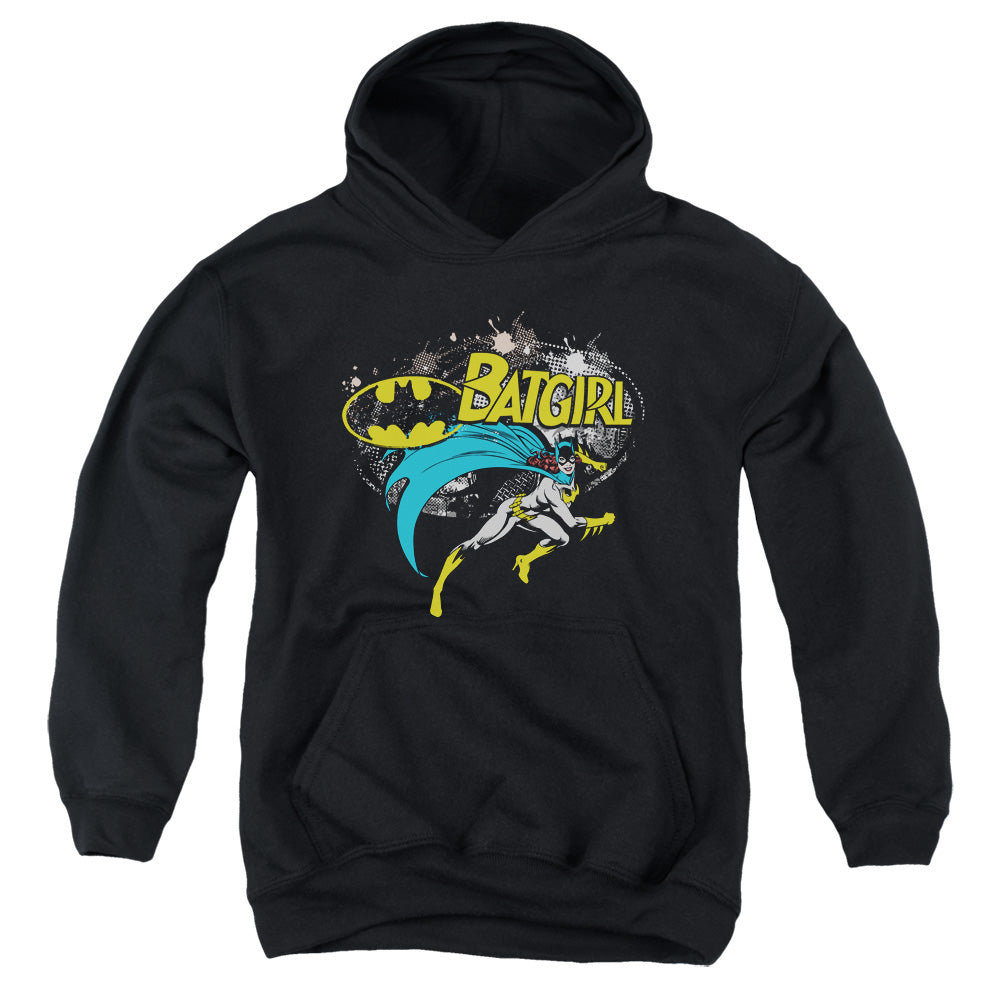 Batman Batgirl Halftone Kids Youth Hoodie Black Officially Licensed