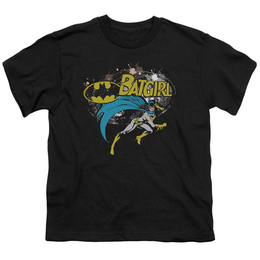 Batman Batgirl Halftone Kids Youth T Shirt Black Officially Licensed