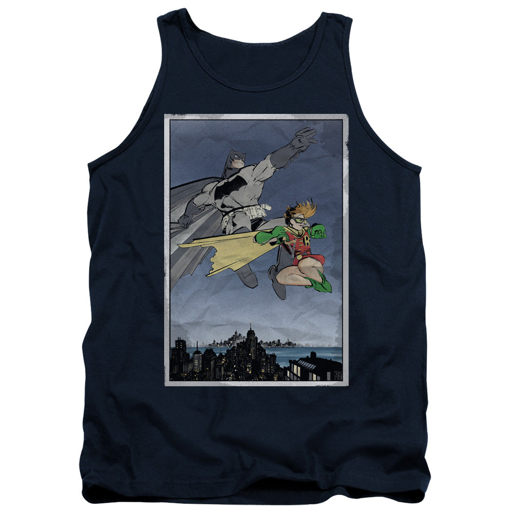 Batman Dkr Duo Mens Tank Top Shirt Navy Blue Officially Licensed