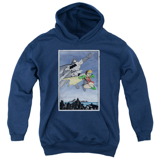 Batman Dkr Duo Kids Youth Hoodie Navy Blue Officially Licensed