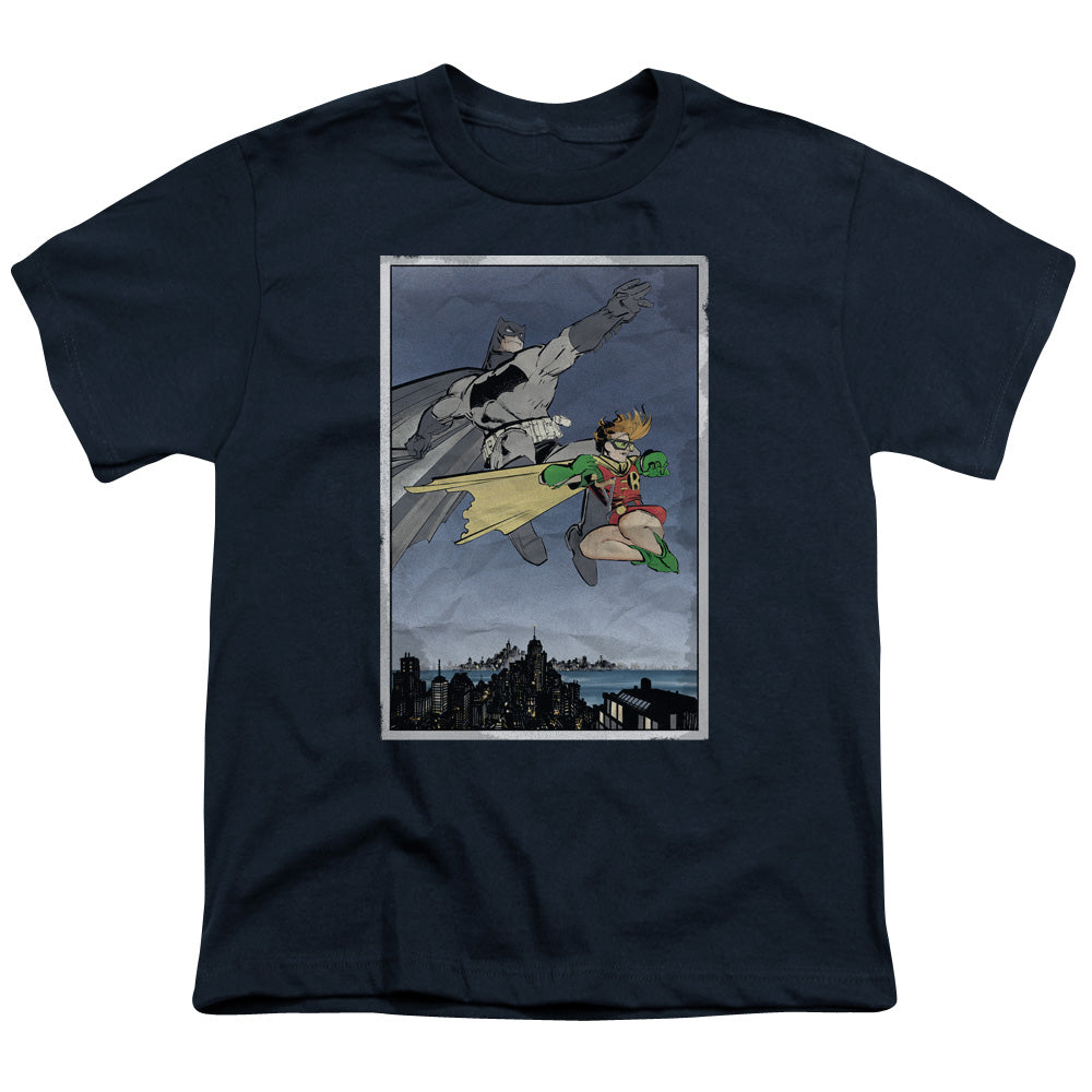 Batman Dkr Duo Kids Youth T Shirt Navy Blue Officially Licensed