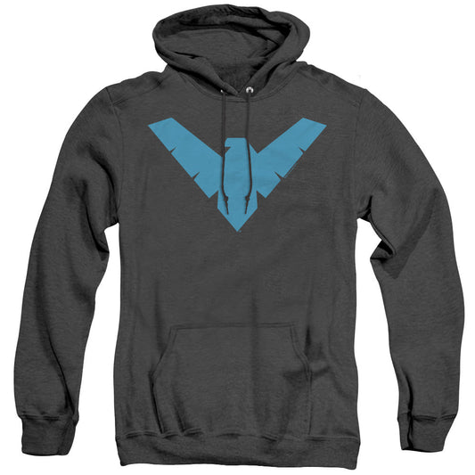 Batman Nightwing Symbol Heather Mens Hoodie Black Officially Licensed